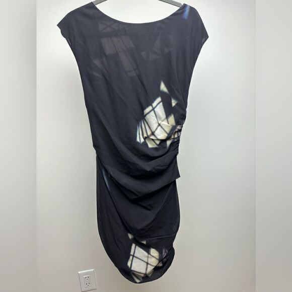 IRO Silk Ruched Cybelle Prism Print Sheath Midi Dress - Picture 5 of 8